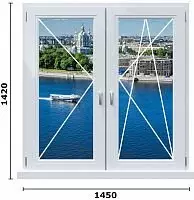 Окно ПВХ 1420X1450 58 мм от/от Дома серии 600.11