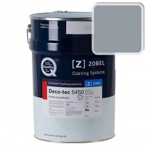 Краска для дерева ZOBEL Deco-tec 5450B RAL 7001 акриловая шелковисто-матовая