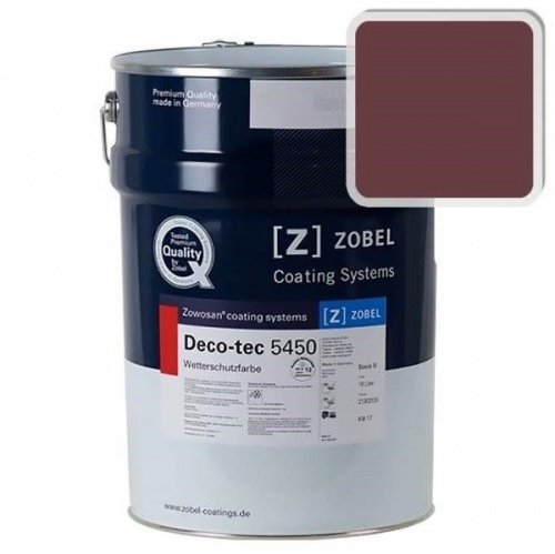 Краска для дерева ZOBEL Deco-tec 5450C RAL 3005 акриловая шелковисто-матовая фото 4