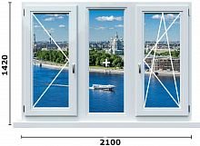 Окно ПВХ 1420X2100 58 мм от/от Дома серии 600.11