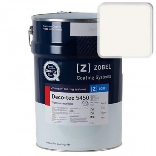 Краска для дерева ZOBEL Deco-tec 5450A RAL 9010 акриловая шелковисто-матовая фото 3