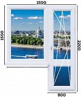 Балконный блок 1500X2200 мм Дома серии 602 В