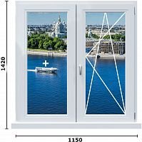 Окно ПВХ 1420X1150 58 мм гл/от Дома серии 137