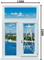 Окно ПВХ 1300X2200 гл/от Старый фонд