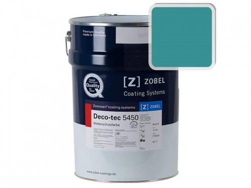 Краска для дерева ZOBEL Deco-tec 5450B RAL 5018 акриловая шелковисто-матовая фото 4