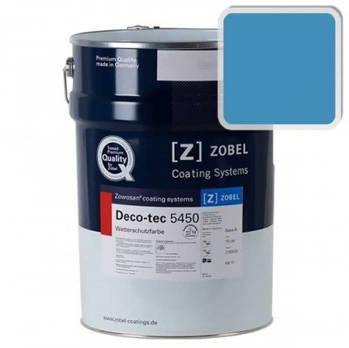 Краска для дерева ZOBEL Deco-tec 5450B RAL 5012 акриловая шелковисто-матовая фото 4